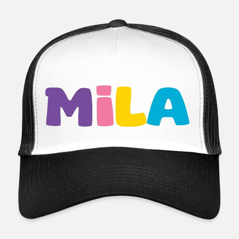 Nom - Mila - Casquette trucker  - blanc/noir
