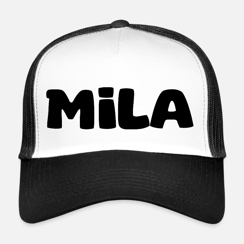 Name - Mila - Trucker Cap - Weiß/Schwarz