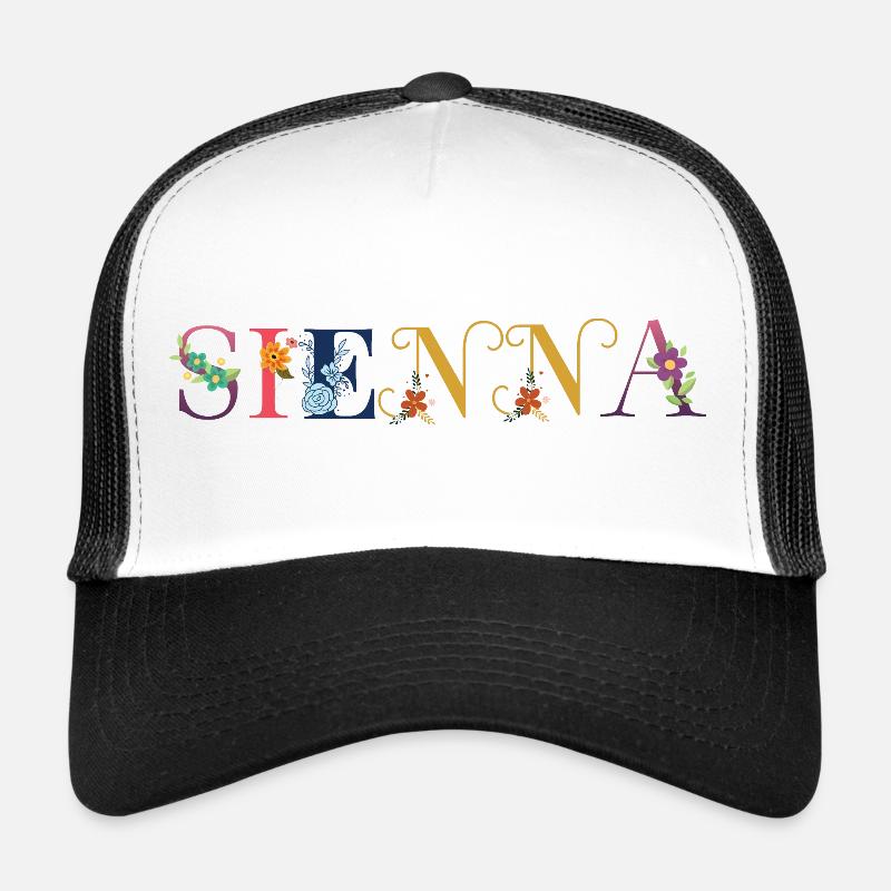 SIENNA Nom Décoré de Fleurs Casquette trucker 