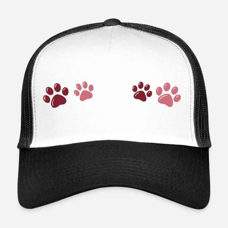 Two-tone red paw prints Trucker Cap