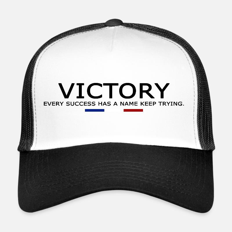 Victory EVERY SUCCESS HAS A NAME KEEP TRYING Casquette trucker 