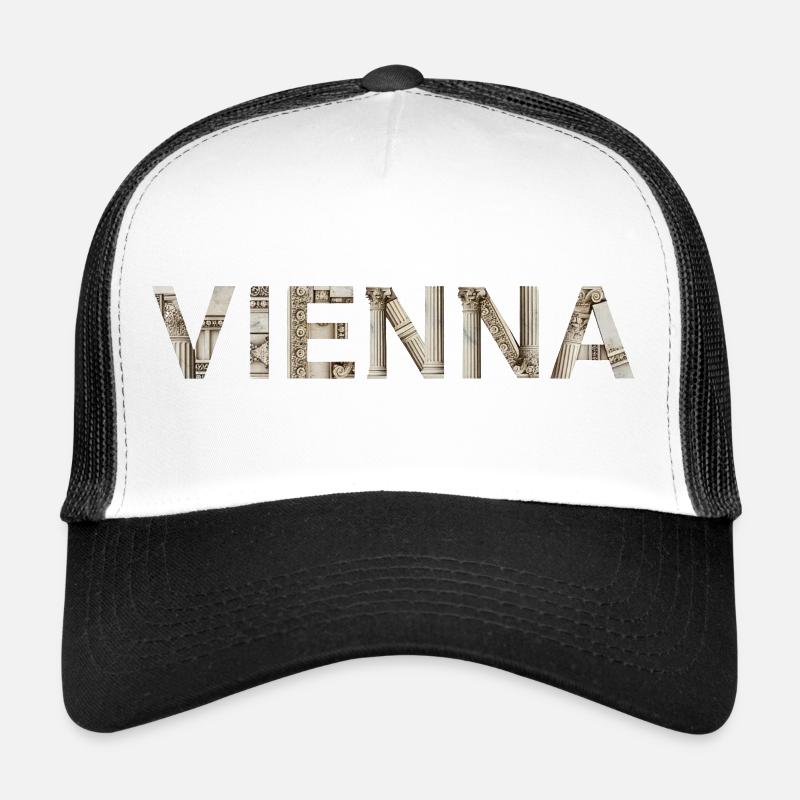 Vienna Typografie mit klassischer Architektur Trucker Cap