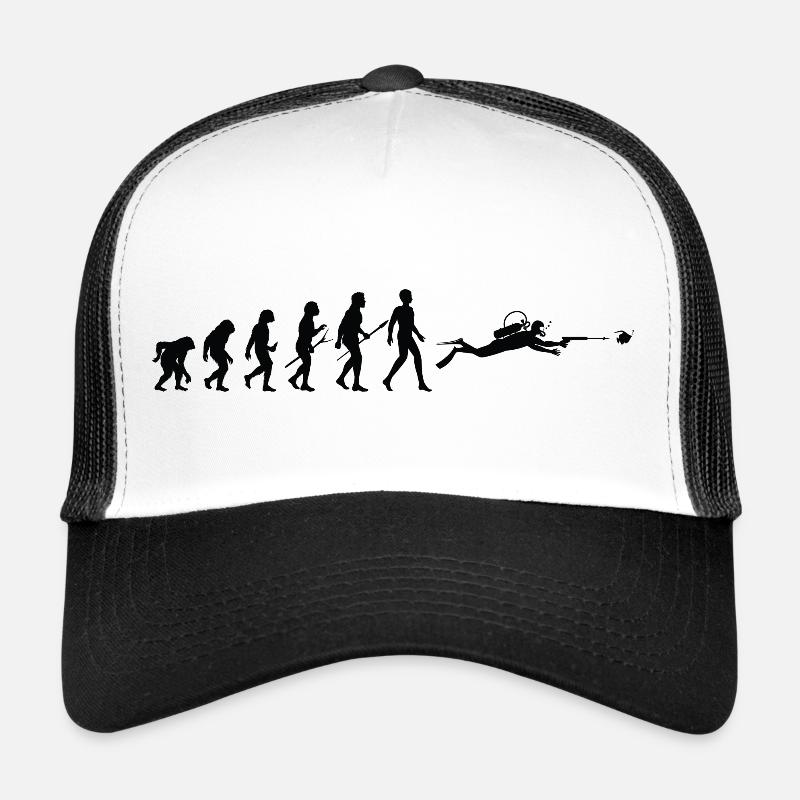 Evolution Mann Taucher - Trucker Cap - Weiß/Schwarz