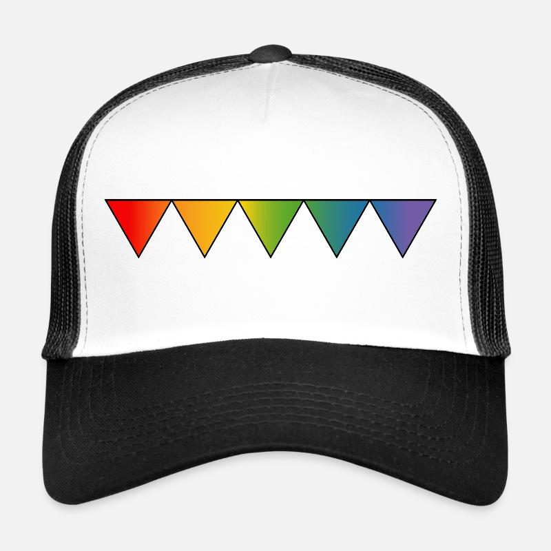 Rainbow queer triangles - Trucker Cap - white/black