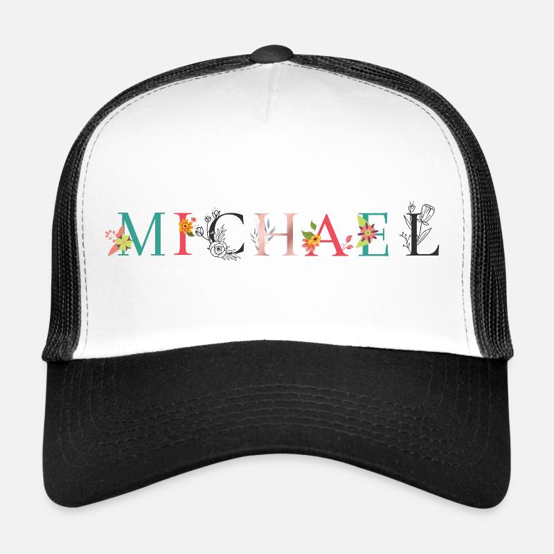 ART DU NOM MICHAEL AVEC FLEURS BRODÉES Casquette trucker 