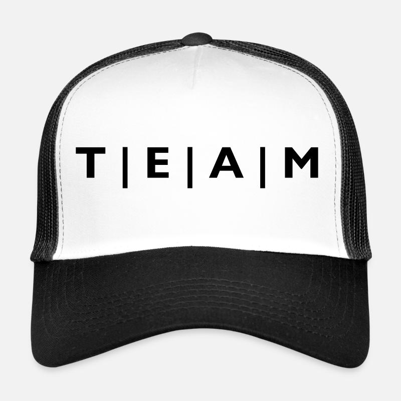 TEAM with stripes - Trucker Cap - white/black