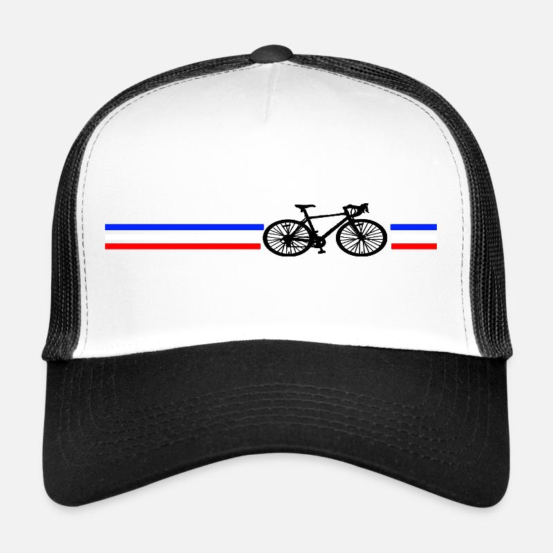 Vélo de vélo de course retro design - Casquette trucker  - blanc/noir
