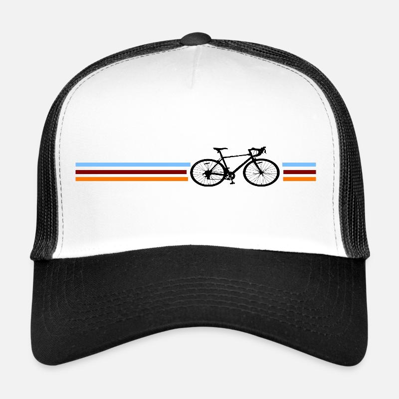 Vélo de vélo de course retro design - Casquette trucker  - blanc/noir