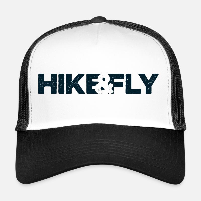 HIKE&FLY dunkelblau - Trucker Cap - Weiß/Schwarz