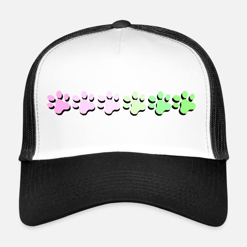 Motif d’empreinte de patte coloré Casquette trucker