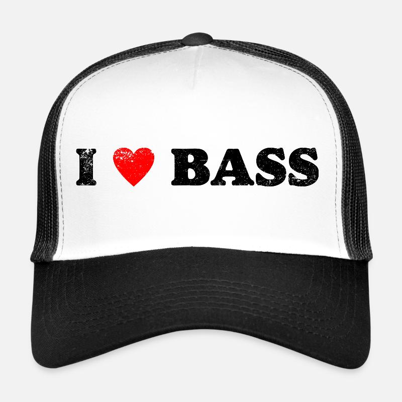 Ich liebe Bass - Trucker Cap - Weiß/Schwarz