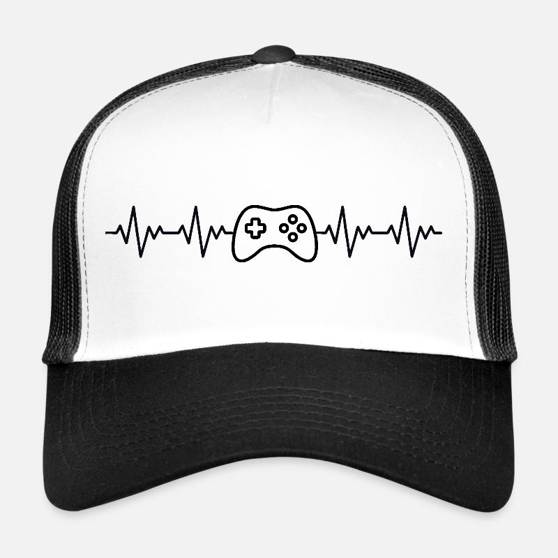 Controller Gamer ECG Heartbeat Trucker Cap