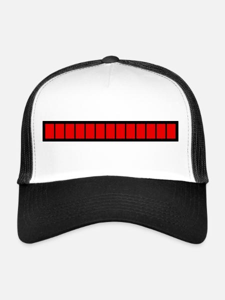 Barre de chargement rectangle Noir Rouge (100%) - Casquette trucker  - blanc/noir - Devant