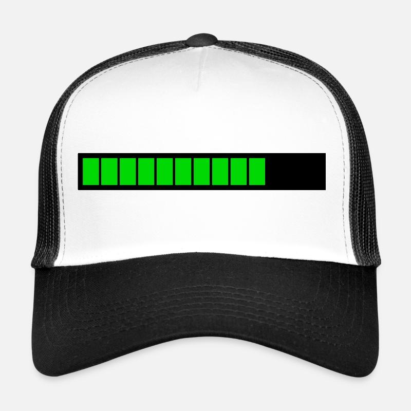 Barre de chargement rectangle Noir Vert (75%) Casquette trucker 