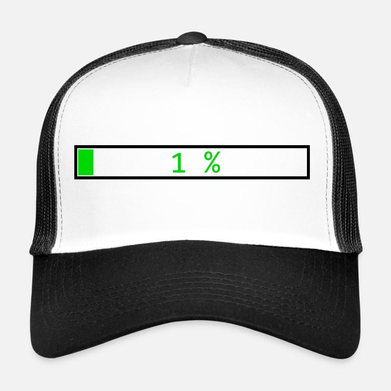 Loading bar Green 1% outline Black Trucker Cap
