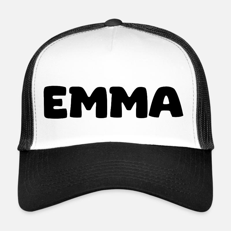 Name - Emma - Trucker Cap - Weiß/Schwarz