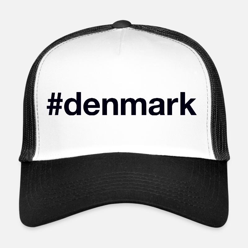 DENMARK Hashtag Dänemark - Trucker Cap - Weiß/Schwarz