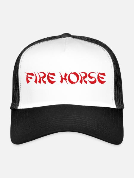 Cheval de Feu Astrologie Chinoise 2026 - Casquette trucker  - blanc/noir - Devant