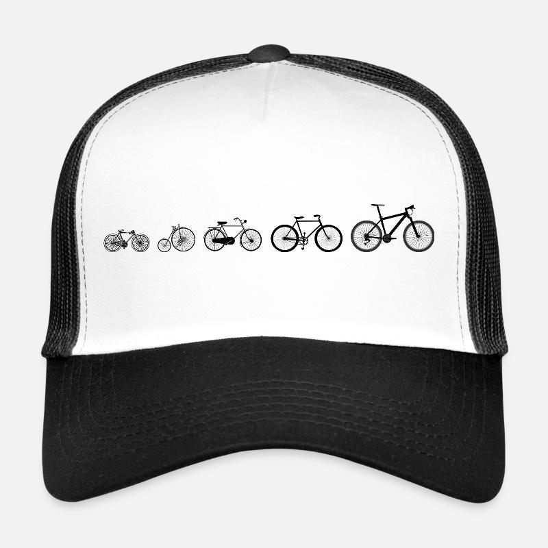 Evolutionsentwicklung des Radfahrens - Trucker Cap - Weiß/Schwarz