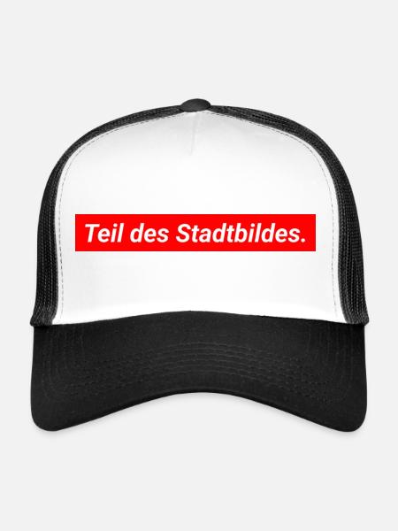 Partie de la déclaration Democracy Merz sur le paysage urbain - Casquette trucker  - blanc/noir - Devant