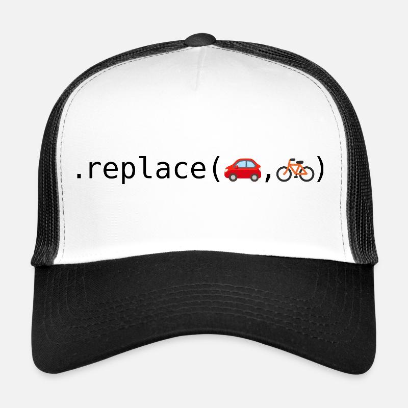 Remplacer les voitures par des vélos; Édition Python - Casquette trucker  - blanc/noir