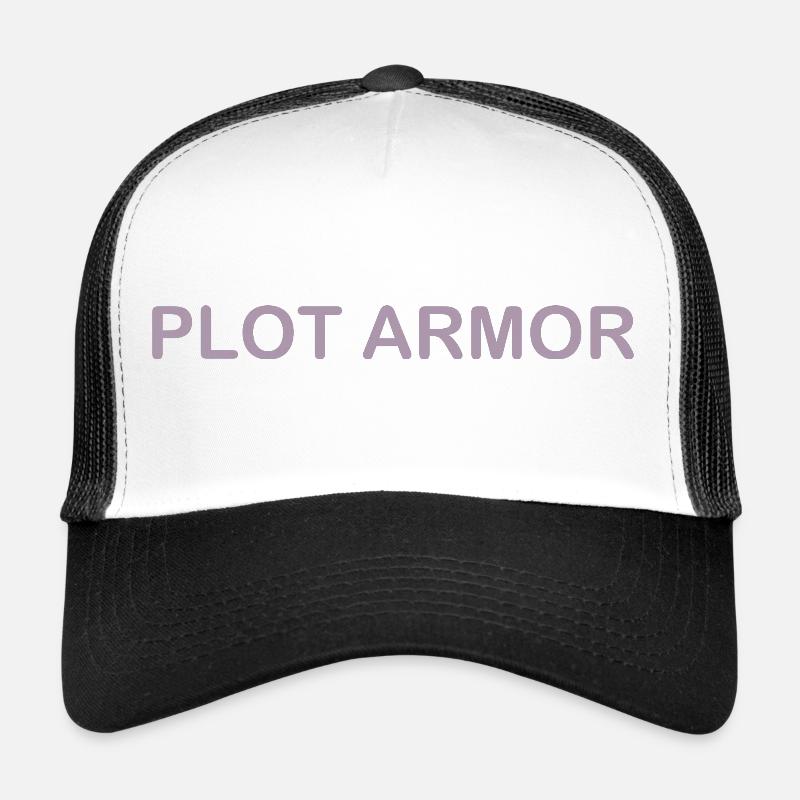 Funny sayings about Plot Armor in the cinema Trucker Cap