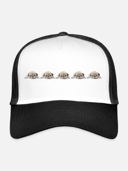 5 Carlins - Casquette trucker  - blanc/noir - Devant