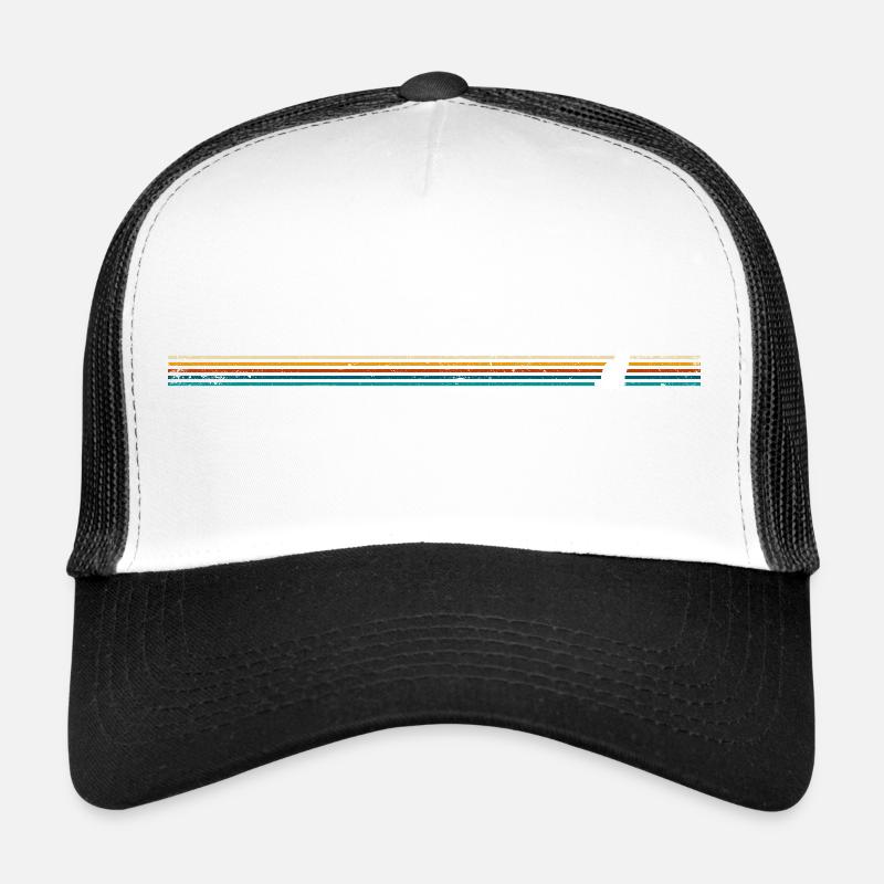 Vintage Retro Katze - Trucker Cap - Weiß/Schwarz