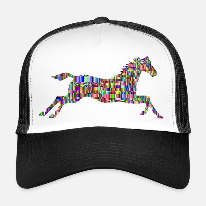 Pferd - Trucker Cap - Weiß/Schwarz