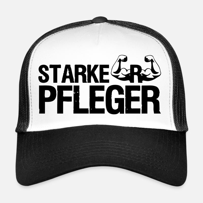 Starker Pfleger Pflege,Sprüche, Geschenk,Berufe - Trucker Cap - Weiß/Schwarz