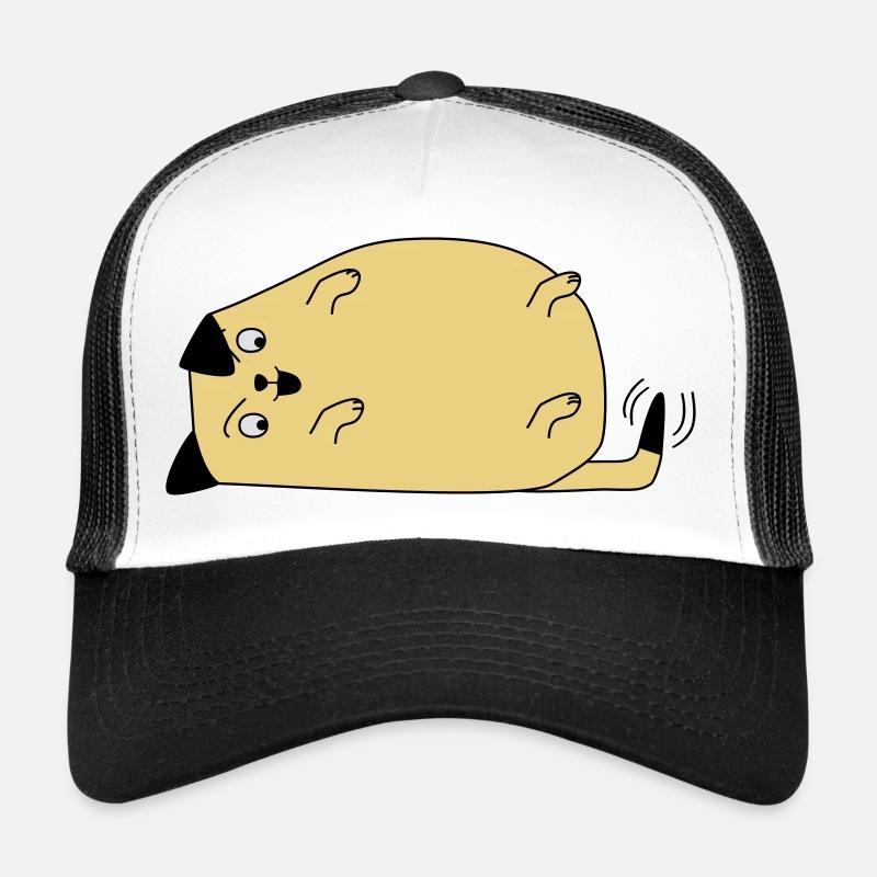 Hund schaut auf den Schwanz Trucker Cap