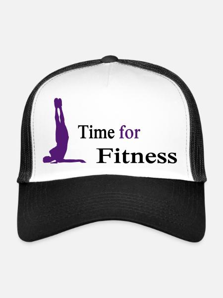 fitness - Trucker Cap - white/black - Front