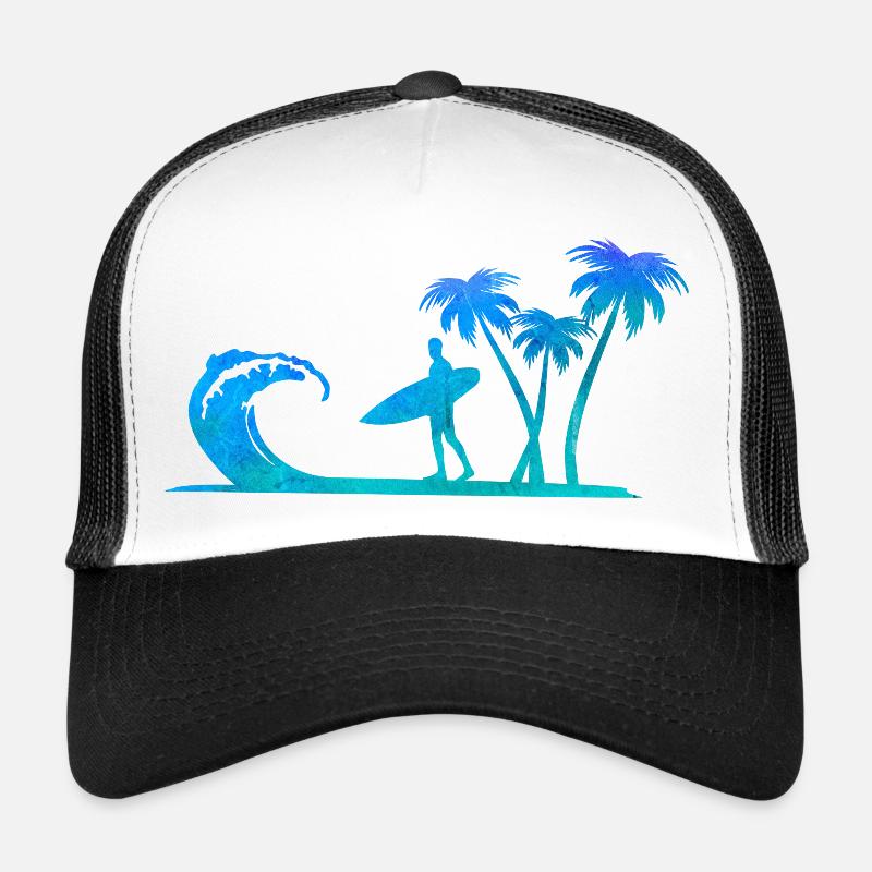 Surfer am Meer - Trucker Cap - Weiß/Schwarz