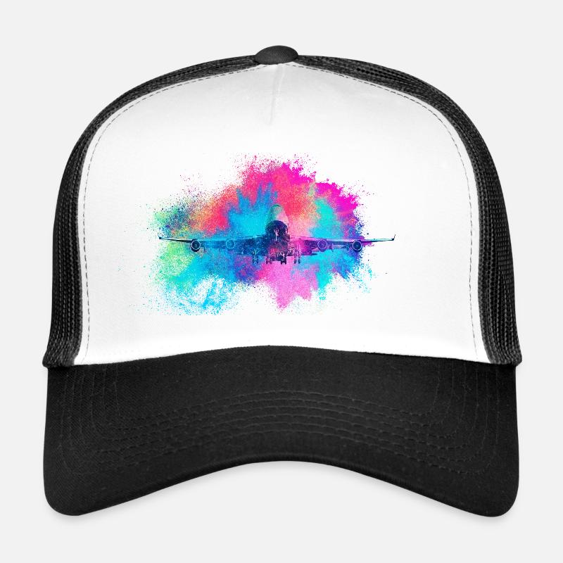 Flugzeug bunt farbenfroh Trucker Cap