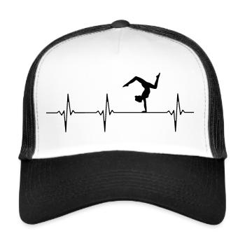 Herzschlag Akrobatik Yoga Heartbeat rhythmische - Trucker Cap - Weiß/Schwarz - Vorne