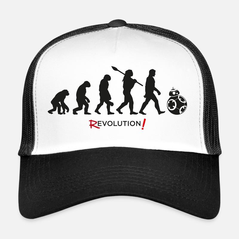 évolution révolution science-fiction humour cool - Casquette trucker  - blanc/noir