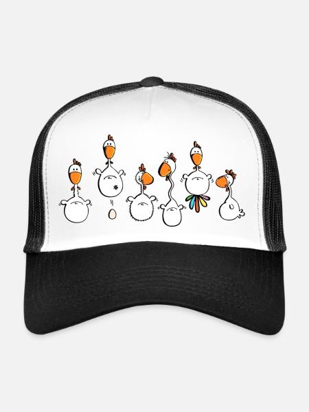 Crazy Chickens - Chicken - Hens - cock - Trucker Cap - white/black - Front