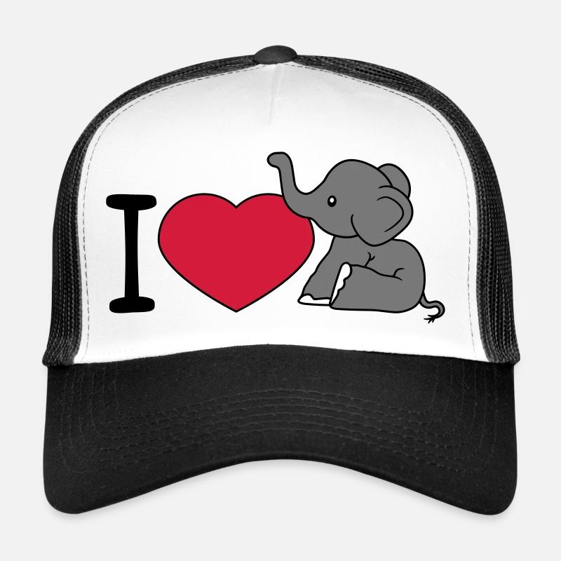 elefant i love liebe herz sitzend suess kalb klein Trucker Cap