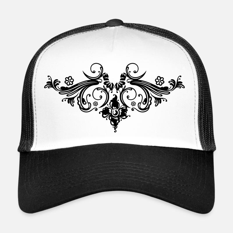 Filigrane Blumenranke, Barock Style. Trucker Cap