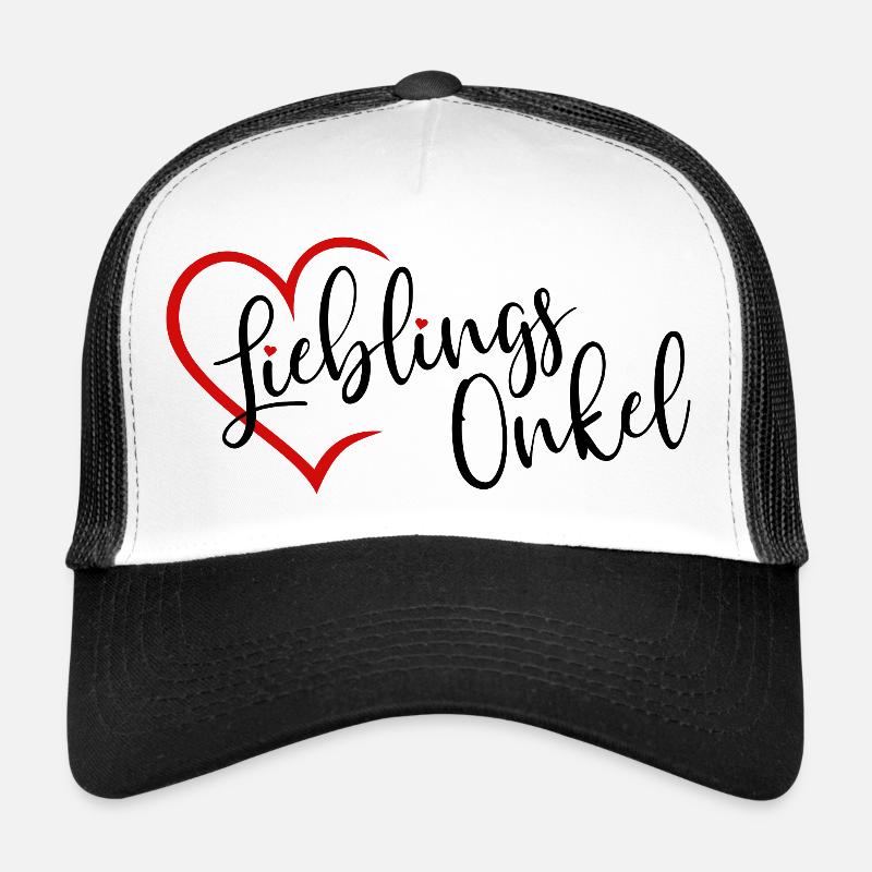 Lieblingsonkel Herz - Trucker Cap - Weiß/Schwarz