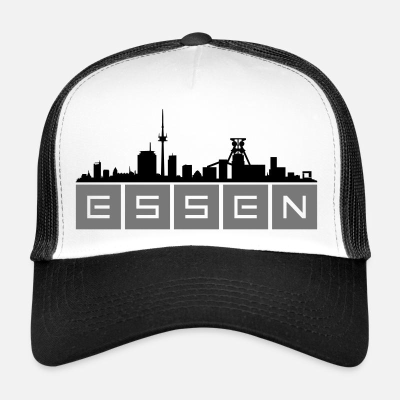 Skyline Essen - Trucker Cap - Weiß/Schwarz