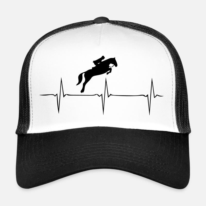 Chevaux pouls pouls cavalier cheval - Casquette trucker  - blanc/noir