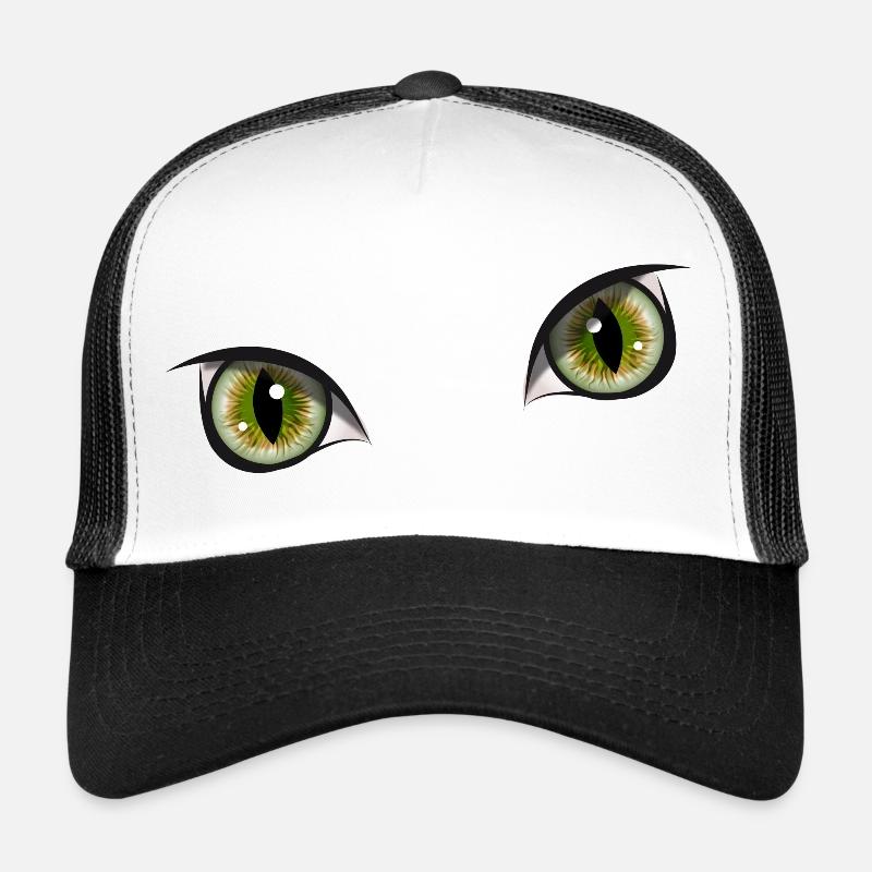 yeux de chat vert réalistes Casquette trucker 