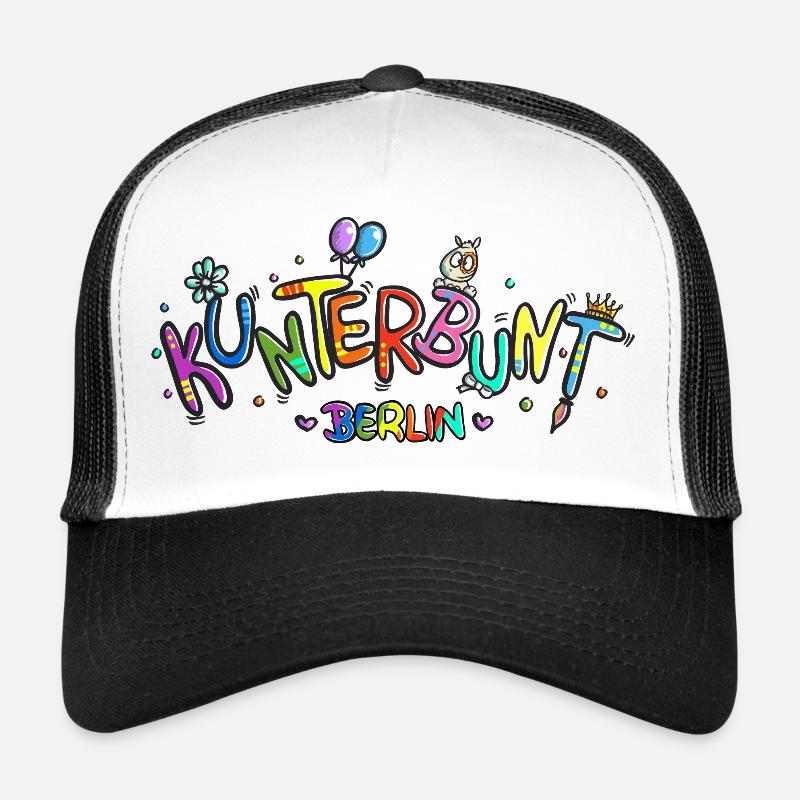 logo KunterbuntBerlin Berlin Style bunt Highlight - Trucker Cap - Weiß/Schwarz