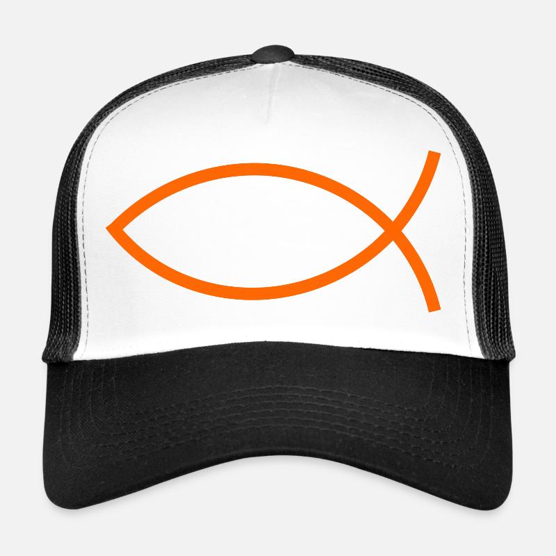 Jésus poisson Ichthys poisson poisson poisson - Casquette trucker - blanc/noir