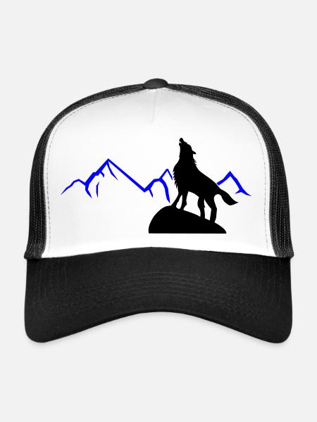 Montagnes du Cri de Loup - Casquette trucker  - blanc/noir - Devant