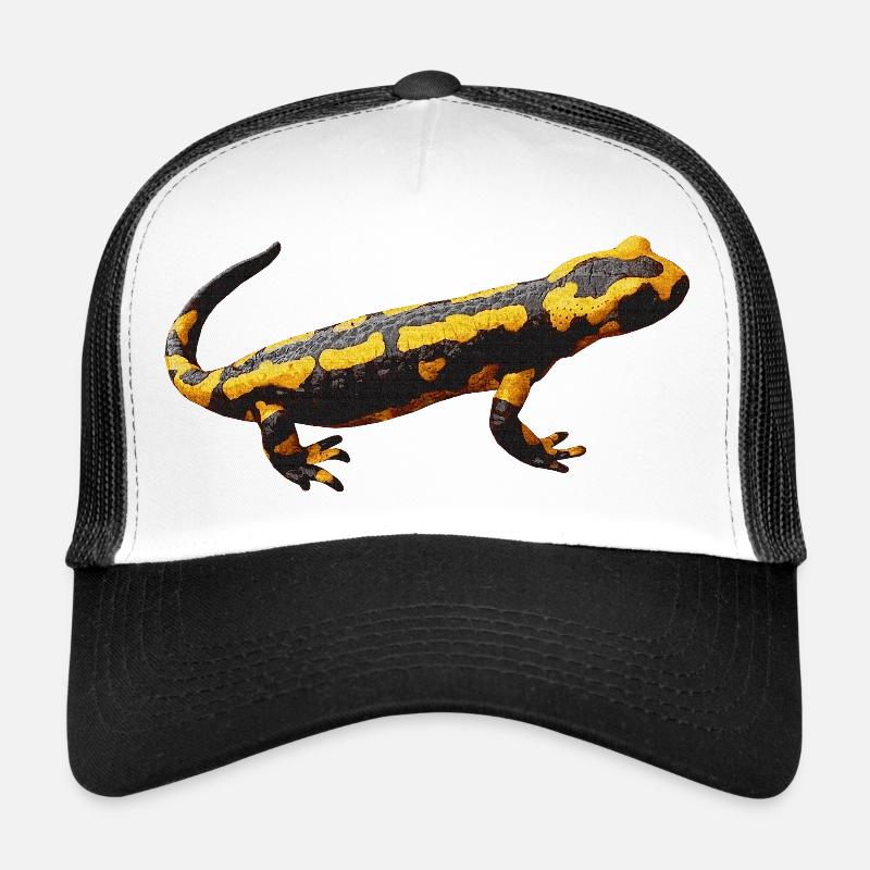 lurch, amphibie, Feuersalamander, tiermotive mann - Trucker Cap - Weiß/Schwarz