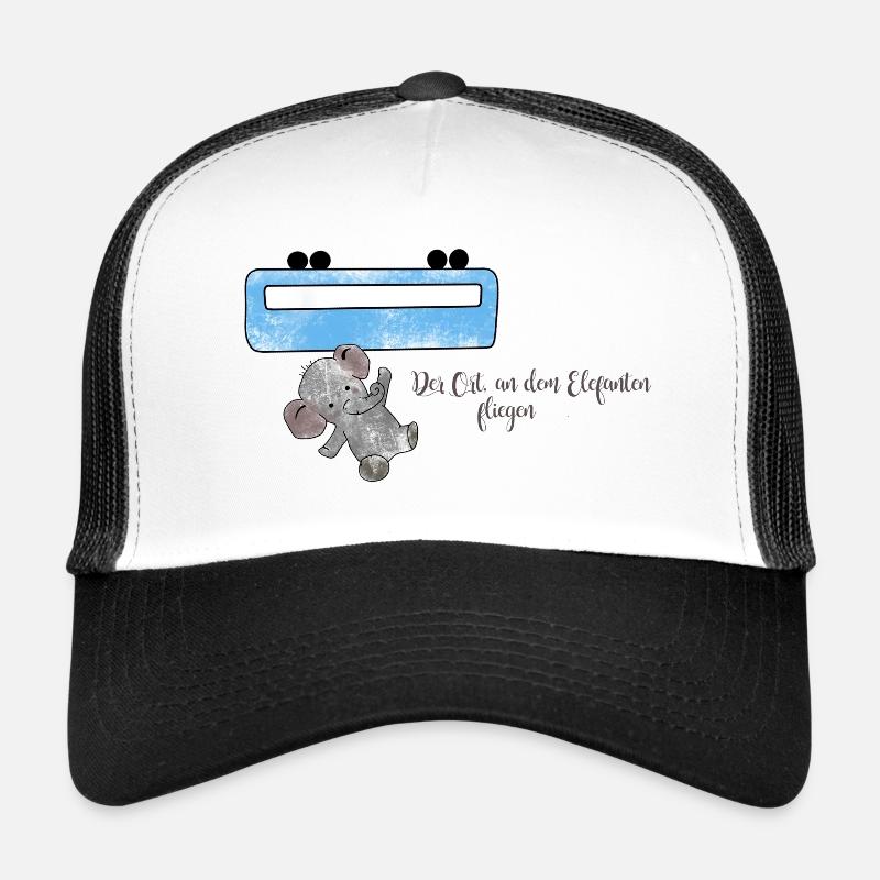 Der Ort, an dem Elefanten fliegen - Trucker Cap - Weiß/Schwarz
