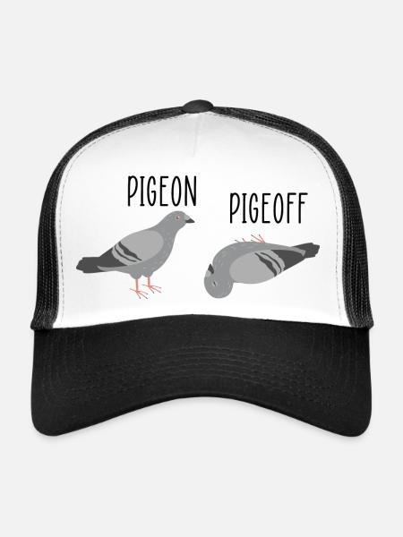 Pigeon Pigeoff - Bird Birdwatcher Birdwatching Pig - Trucker Cap - Weiß/Schwarz - Vorne