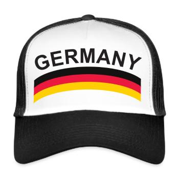 Germany Deutschlandflagge - Trucker Cap - Weiß/Schwarz - Vorne